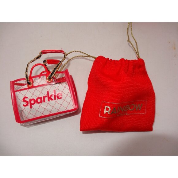 Rainbow High  Ruby Anderson Red Doll with Red Gold Pants New Bag Purse Stand - Picture 12 of 12